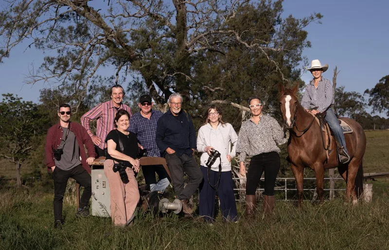 Workshop group with horse