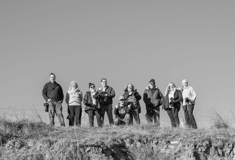 Workshop group on hill